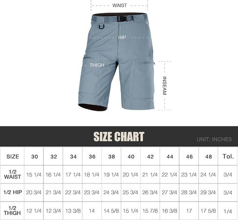 FREE SOLDIER Men's Cargo Hiking Shorts with Belt Lightweight Quick Dry Tactical Shorts with Pockets for Casual Work Golf in Kuwait