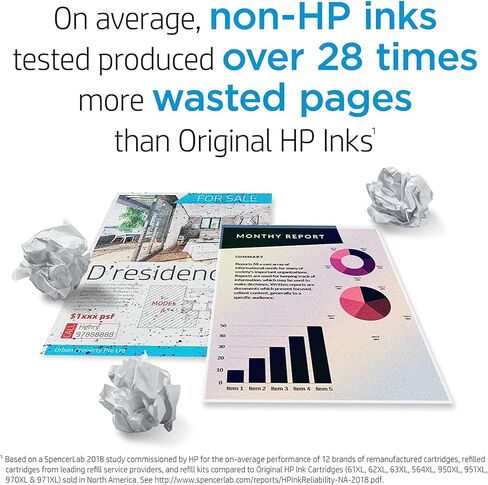 خرطوشة حبر اتش بي 901XL سوداء عالية الإنتاجية | تعمل مع HP OfficeJet J4500, J4680, 4500 Series | CC654AN in Saudi Arabia