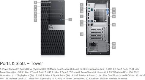 Dell OptiPlex 7070 Desktop Computer - Intel Core i7-9700 - 16GB RAM - 256GB SSD - Tower in Saudi Arabia