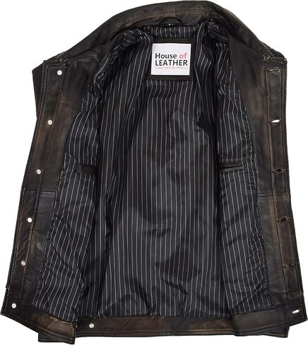 Mens Real Leather Trucker Jacket Lee Rider Style Terry in Kuwait