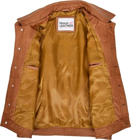 Mens Real Leather Trucker Jacket Lee Rider Style Terry in Kuwait