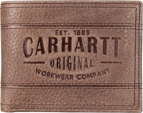 Carhartt Men's Billfold and Passcase Wallets, Durable Bifold Wallets, Available in Leather and Canvas Styles in Saudi Arabia