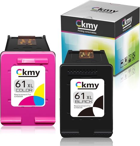 Ckmy 61XL لخرطوشة حبر معاد تصنيعها أسود وثلاثي الألوان متوافقة مع HP Envy 4500 5530 5534 5535 Desktop jet 2540 1000 1010 1512 1510 3050 Office jet 4630 2620 4635 in Kuwait