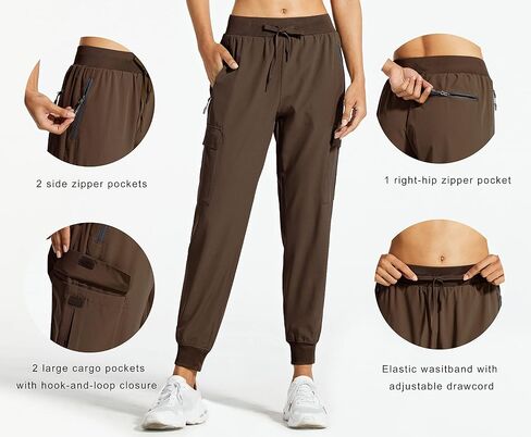 بنطال Libin النسائي Cargo Joggers خفيف الوزن وسريع الجفاف للمشي لمسافات طويلة، رياضي للتمرين وصالة كاجوال في الهواء الطلق in Saudi Arabia
