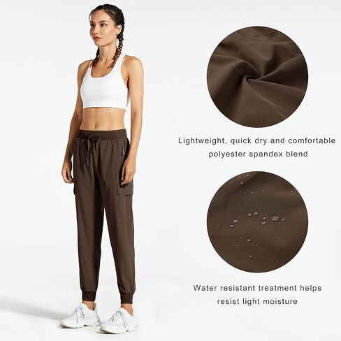 بنطال Libin النسائي Cargo Joggers خفيف الوزن وسريع الجفاف للمشي لمسافات طويلة، رياضي للتمرين وصالة كاجوال في الهواء الطلق in Saudi Arabia
