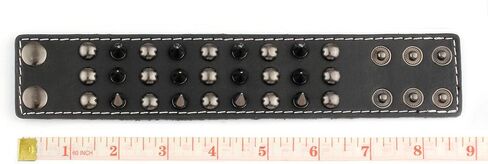 MILAKOO Metal Spike Studded Punk Rock Biker Wide Strap Leather Bracelet Chain Wristband Adjustable in Saudi Arabia