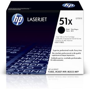 Original HP 51X Black High-yield Toner Cartridge | Works with HP LaserJet P3005 Series; HP LaserJet M3027, M3035 MFP Series | Q7551X in Kuwait