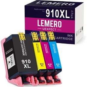 استبدال خرطوشة الحبر المعاد تصنيعها من LemeroUexpect لحزمة HP 910XL Combo Pack 910 XL لـ OfficeJet Pro 8022 8020 8025 8028 8035 8035e 8025e 8015 8031 ​​8024 8033 8034 طابعة أسود سماوي أرجواني أصفر in Kuwait