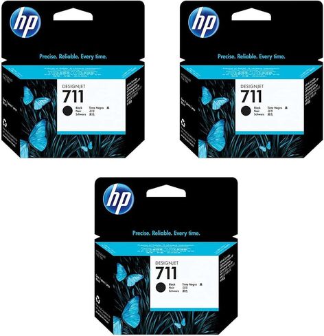 HP 3 Pack 711 80ml Black Ink Cartridge for T120, T520 DesignJet ePrinter in Saudi Arabia