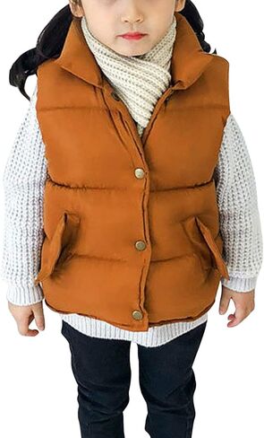 Evelin LEE Baby Boys Girls Stand Collar Down Vest Winter Warm Lightweight Sleeveless Puffer Jacket in Kuwait