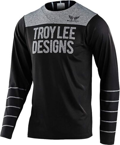 تي شيرت Troy Lee Designs New Mens Skyline LS Chill Jersey Pinstripe أسود/رمادي مقاس L in Saudi Arabia