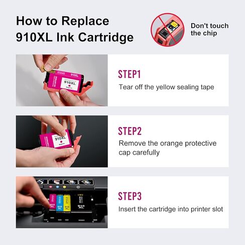 استبدال خرطوشة الحبر المعاد تصنيعها من LemeroUexpect لحزمة HP 910XL Combo Pack 910 XL لـ OfficeJet Pro 8022 8020 8025 8028 8035 8035e 8025e 8015 8031 ​​8024 8033 8034 طابعة أسود سماوي أرجواني أصفر in Kuwait