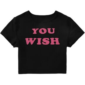 Remidoo Women's Casual Short Sleeve Letter Print Slim Fit Crop Top T-Shirt in Saudi Arabia