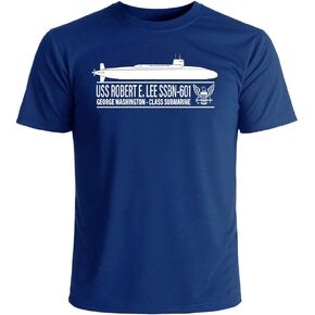 USS Robert E. Lee SSBN-601 T-Shirt Officially Licensed US Navy Submarine Men's Short Sleeve T-Shirt in Saudi Arabia