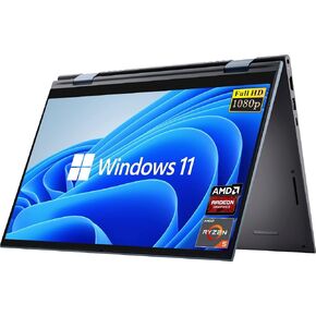 [Windows 11 Home] 2022 Newest Dell Inspiron 7415 2-in-1 Touchscreen Laptop, 14" Full HD, AMD Ryzen 5 5500U (6-core), 16GB RAM, 1TB PCIe SSD, HDMI, WiFi-6, Webcam, FP Reader, Backlit KB, Blue (Renewed) in Kuwait