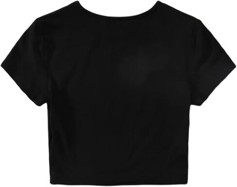 Remidoo Women's Casual Short Sleeve Letter Print Slim Fit Crop Top T-Shirt in Saudi Arabia