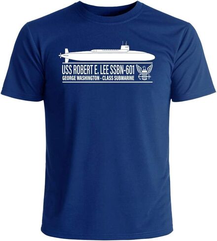 USS Robert E. Lee SSBN-601 T-Shirt Officially Licensed US Navy Submarine Men's Short Sleeve T-Shirt in Saudi Arabia