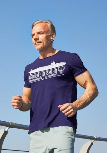 USS Robert E. Lee SSBN-601 T-Shirt Officially Licensed US Navy Submarine Men's Short Sleeve T-Shirt in Saudi Arabia