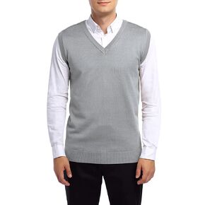 سترة رجالي من Yong Horse بمقاس نحيف ورقبة على شكل حرف V، سترة محبوكة من القطن بدون أكمام، بلوفر كاجوال للرجال in Kuwait