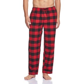 CQR Men's 100% Cotton Plaid Flannel Pajama Pants, Brushed Soft Lounge & Sleep PJ Bottoms with Pockets