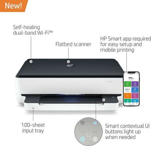 HP ENVY 6075 Wireless All-in-One Printer, Includes 2 Years of Ink Delivered, Mobile Print, Scan & Copy (8QQ97A) in Saudi Arabia