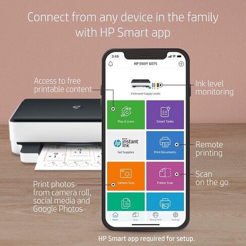 HP ENVY 6075 Wireless All-in-One Printer, Includes 2 Years of Ink Delivered, Mobile Print, Scan & Copy (8QQ97A) in Saudi Arabia