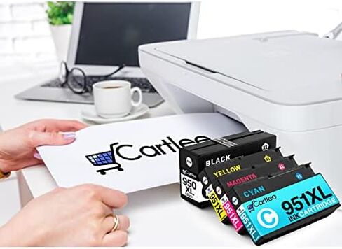 مجموعة خراطيش حبر متوافقة مكونة من 4 قطع من كارتلي لجهاز HP 950 951 950XL 951XL لخرطوشة طابعة OfficeJet Pro 8600 8610 8620 8615 8100 8630 8625 (1 أسود سماوي 1 أرجواني 1 أصفر) in Kuwait