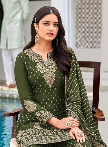 Heni Fashion Indian/Pakisatni Party/Wedding Wear Readymade Sharara Salwar Kameez/Salwar Suit for Women in Kuwait