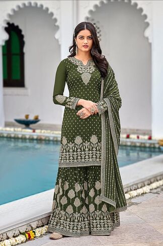 Heni Fashion Indian/Pakisatni Party/Wedding Wear Readymade Sharara Salwar Kameez/Salwar Suit for Women in Kuwait