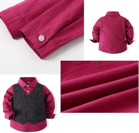 Pinstripe Plaid Suit Set for Boys Dresswear Fake Vest and Pant, Boys Gentleman Suit in Saudi Arabia