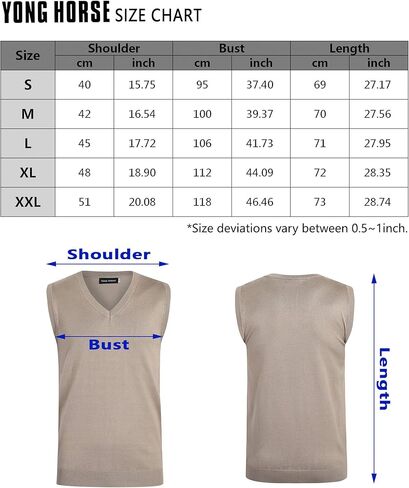 سترة رجالي من Yong Horse بمقاس نحيف ورقبة على شكل حرف V، سترة محبوكة من القطن بدون أكمام، بلوفر كاجوال للرجال in Kuwait