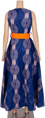 BAZINRICHE African Sexy Party Dresses for Women Elegant Dashiki Dress Sleeveless Long Dress in Kuwait