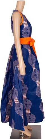 BAZINRICHE African Sexy Party Dresses for Women Elegant Dashiki Dress Sleeveless Long Dress in Kuwait