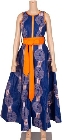 BAZINRICHE African Sexy Party Dresses for Women Elegant Dashiki Dress Sleeveless Long Dress in Kuwait
