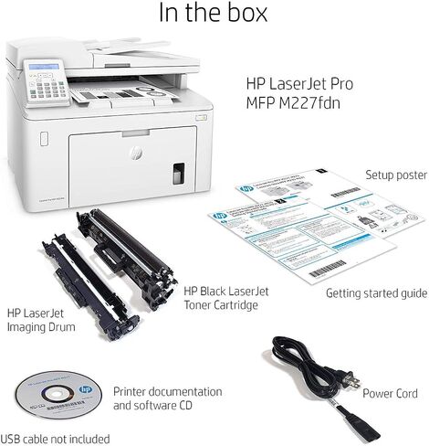 HP LaserJet Pro MFP M227fdn Monochrome All-in-One Printer with built-in Ethernet & 2-sided printing, (G3Q79A) in Saudi Arabia