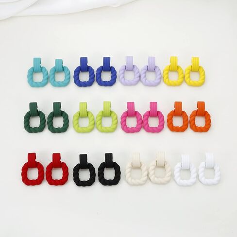 RUOFFETA Rectangle Earrings for Women, Acrylic Square Earrings Twisted Geometric Statement Earrings in Kuwait