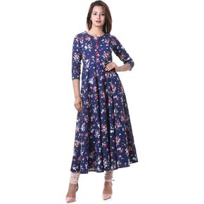 Yash Gallery Women's Cotton Slub Floral Printed kurta for Women