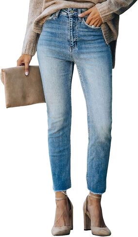 Sidefeel Women's Loose Boyfriend Jeans Stretchy Ripped Distressed Denim Pants S-2XL in Kuwait