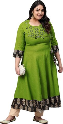 Women's Cotton Embroidered Indian Anarkali Kurtis in Kuwait