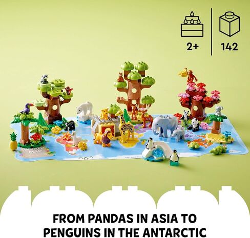 LEGO DUPLO Town Wild Animals of The World 10975 Building Toy Set for Preschool Kids, Toddler Boys and Girls Ages 2+ (142 Pieces) in Saudi Arabia