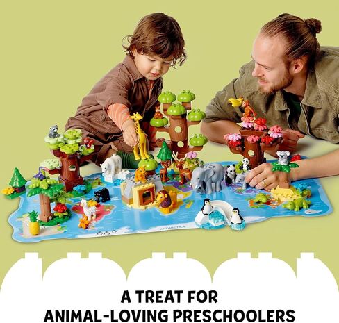 LEGO DUPLO Town Wild Animals of The World 10975 Building Toy Set for Preschool Kids, Toddler Boys and Girls Ages 2+ (142 Pieces) in Saudi Arabia