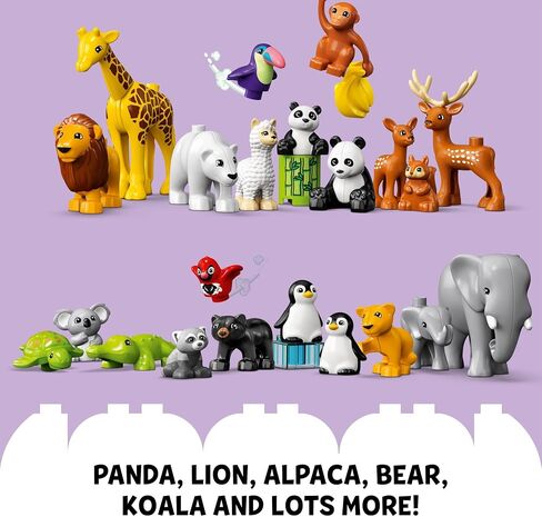 LEGO DUPLO Town Wild Animals of The World 10975 Building Toy Set for Preschool Kids, Toddler Boys and Girls Ages 2+ (142 Pieces) in Saudi Arabia