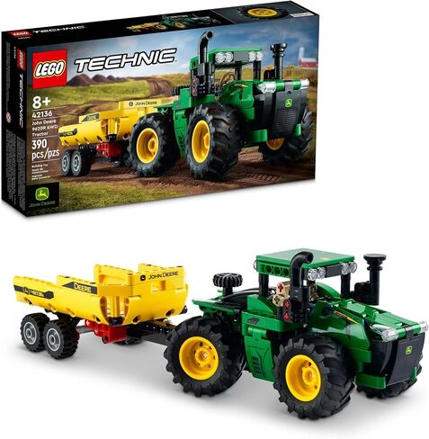 LEGO Technic John Deere 9620R 4WD Tractor 42136 Model Building Kit; A Project Designed for Kids Who Love Tractor Toys; Complete with Tipping Trailer; for Ages 8+ (390 Pieces) in Saudi Arabia