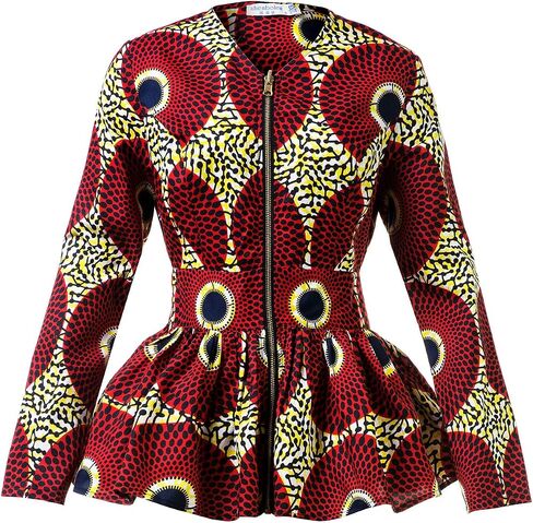 SHENBOLEN Women African Print Shirt Ankara Long Sleeves Top in Saudi Arabia