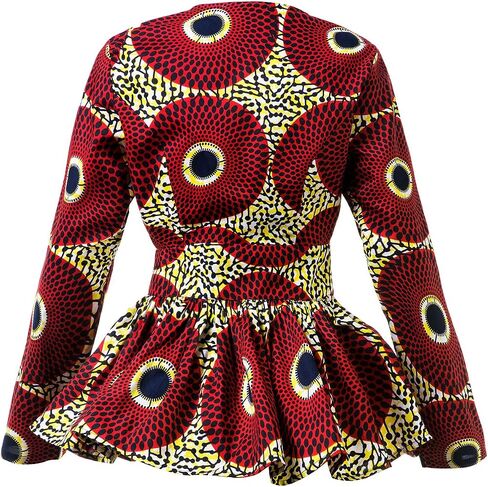 SHENBOLEN Women African Print Shirt Ankara Long Sleeves Top in Saudi Arabia