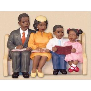 African American Church Pews Figurines Happy Family in Saudi Arabia