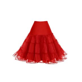 Pinup Fashion Women's Elastic Waist Petticoat Puffy Tutu Tulle Skirt Underskirt Party Vintage Dress Costume Cosplay