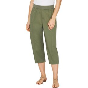 Catherines Women's Plus Size Knit Waist Cargo Capri in Kuwait