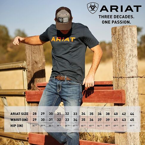 بنطلون جينز رجالي من ARIAT Rebar M5 Durastretch ذو ساق مستقيمة in Kuwait