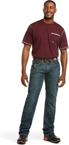 بنطلون جينز رجالي من ARIAT Rebar M5 Durastretch ذو ساق مستقيمة in Kuwait